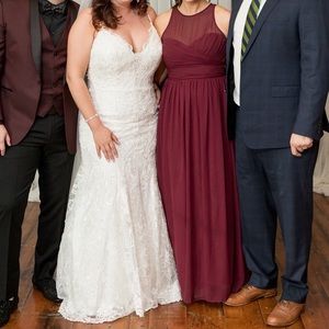 Bill Levkoff Wine Colored Bridesmaids Dress